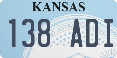 KS license plate 138ADI
