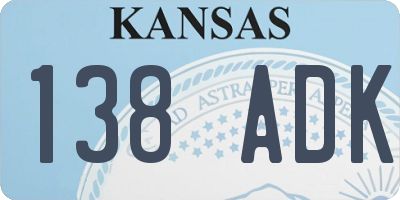 KS license plate 138ADK