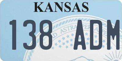 KS license plate 138ADM