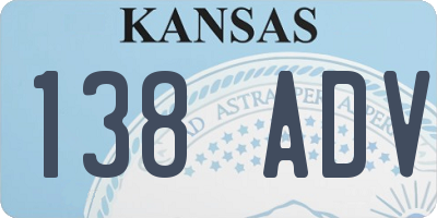 KS license plate 138ADV
