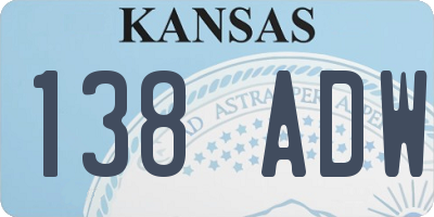 KS license plate 138ADW