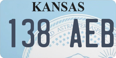 KS license plate 138AEB