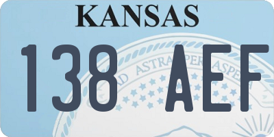 KS license plate 138AEF