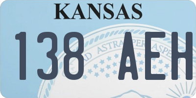 KS license plate 138AEH