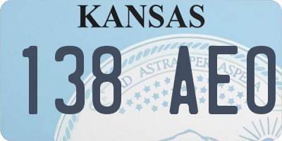 KS license plate 138AEO