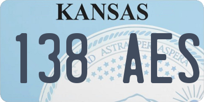 KS license plate 138AES
