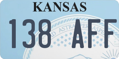 KS license plate 138AFF
