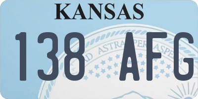 KS license plate 138AFG