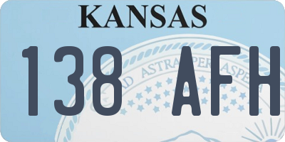 KS license plate 138AFH