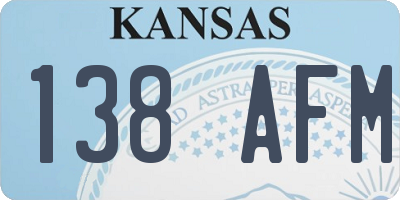 KS license plate 138AFM