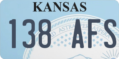 KS license plate 138AFS