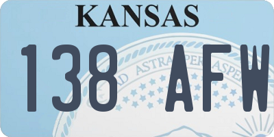 KS license plate 138AFW