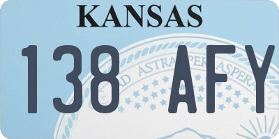 KS license plate 138AFY
