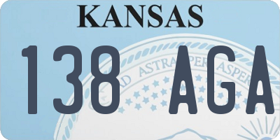 KS license plate 138AGA