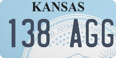 KS license plate 138AGG