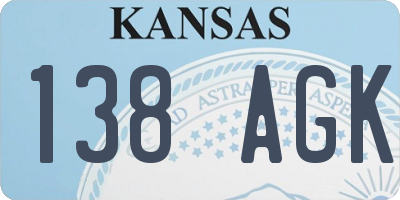 KS license plate 138AGK