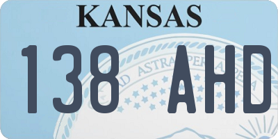 KS license plate 138AHD
