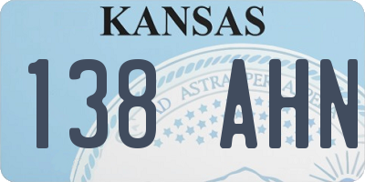 KS license plate 138AHN