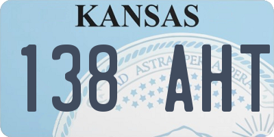 KS license plate 138AHT