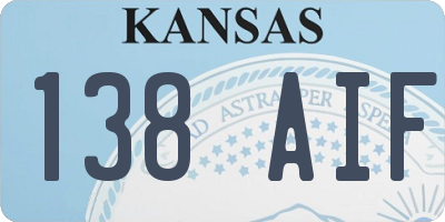 KS license plate 138AIF