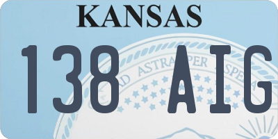 KS license plate 138AIG