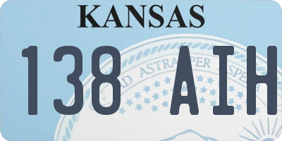 KS license plate 138AIH
