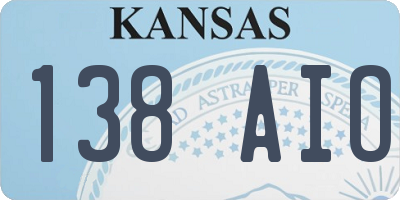 KS license plate 138AIO