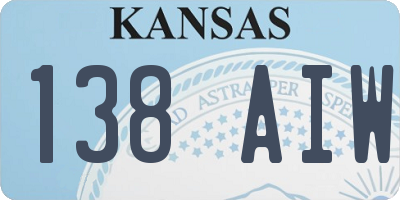 KS license plate 138AIW