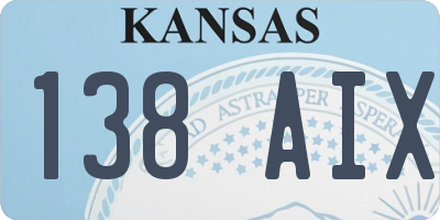 KS license plate 138AIX