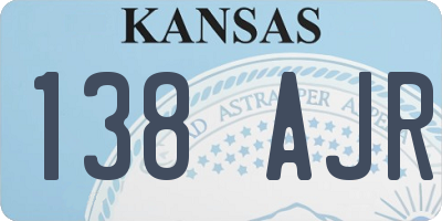 KS license plate 138AJR