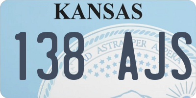KS license plate 138AJS