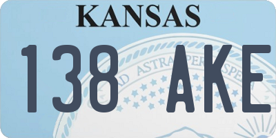 KS license plate 138AKE