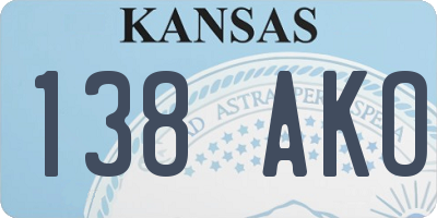 KS license plate 138AKO