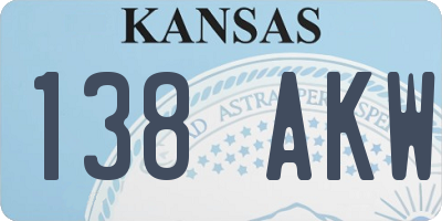 KS license plate 138AKW