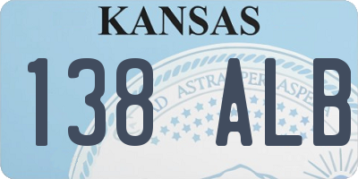 KS license plate 138ALB