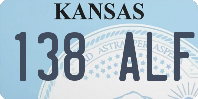 KS license plate 138ALF