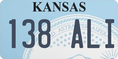KS license plate 138ALI