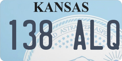 KS license plate 138ALQ