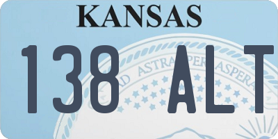 KS license plate 138ALT