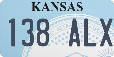 KS license plate 138ALX