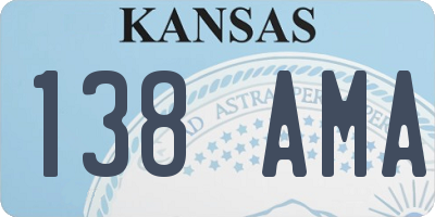 KS license plate 138AMA