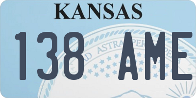 KS license plate 138AME
