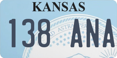 KS license plate 138ANA