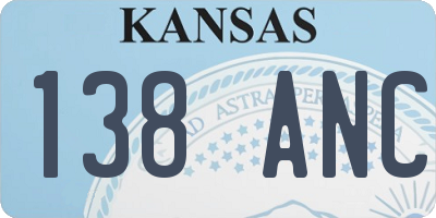 KS license plate 138ANC