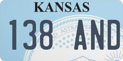KS license plate 138AND