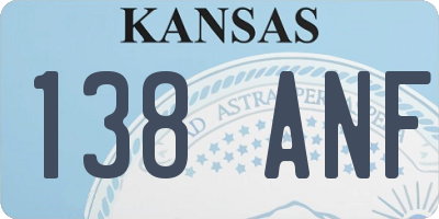 KS license plate 138ANF