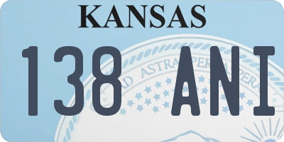 KS license plate 138ANI
