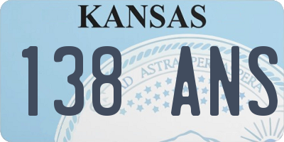 KS license plate 138ANS