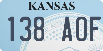 KS license plate 138AOF