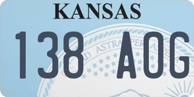 KS license plate 138AOG